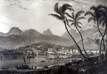 Port Louis de &39;Views in the Mauritius&39; por T.Bradshaw, gravado por William Rider, 1831